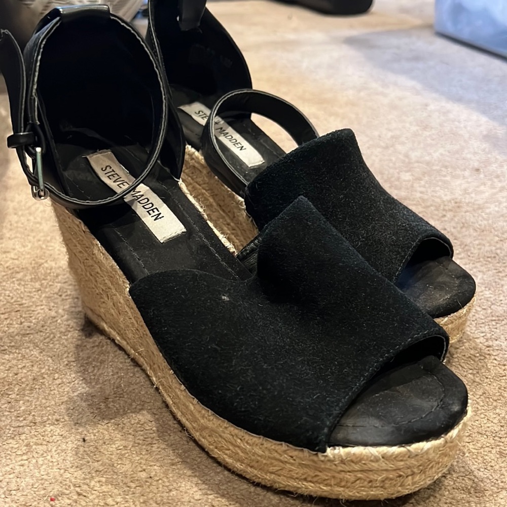 Black Wedge Heel